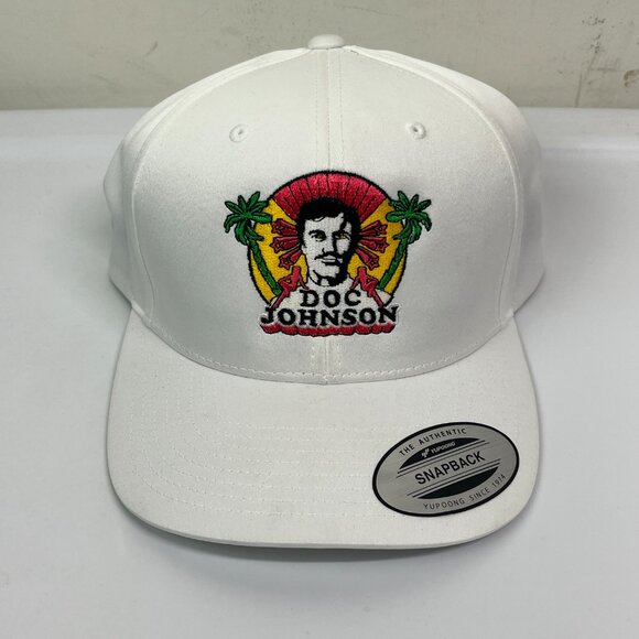 Doc Johnson Hat White Snapback Palm Trees Women Men's Neon Bright Colorful - Picture 2 of 6